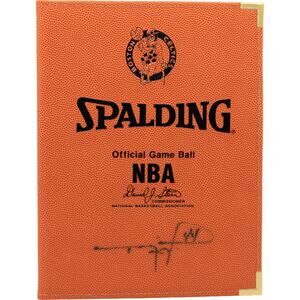 Boston Celtics Official Game Ball Texture Spalding Notepad w/ Rick Fox AUTO